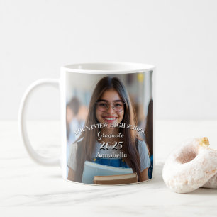 Mug Bouton de graduation Photo simple et personnalisée