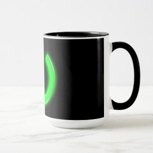 Mug Bouton fleurissant vert au néon de puissance