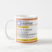 Mug Bouton Jumbo de café d'ordonnance avec nom personn (Gauche)