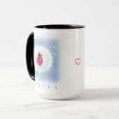 Mug Bouton mignon de Ladybug sur Dandelion Nature (Devant gauche)