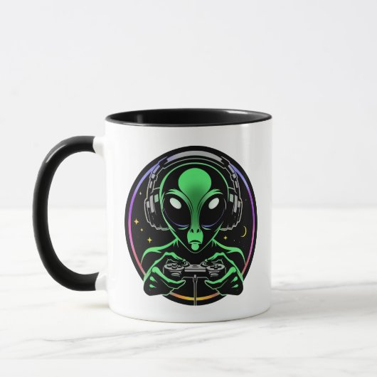 Mug Bouton stellaire | Alien Lecture de jeux vidéo (Gauche)