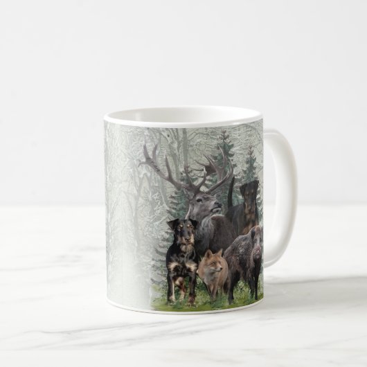 Mug Bouton Sticker Jagdterrier Bouton Porte - clé de c (Devant droit)