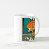 Mug Bouton Tabby Big Ginger dans le rabat sur chat (Devant droit)