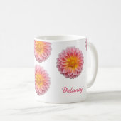 Mug Boutons Dahlia et Dew personnalisés (Devant droit)