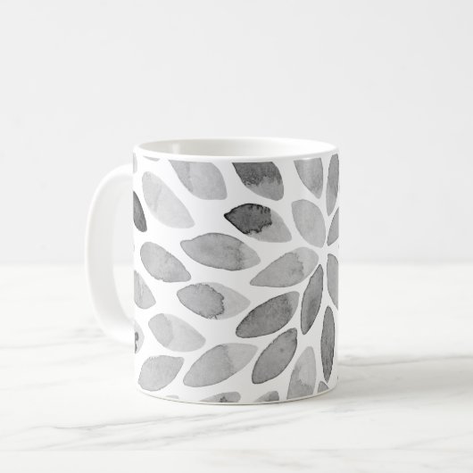Mug Boutons de brosse d'aquarelle - noir et blanc (Devant gauche)