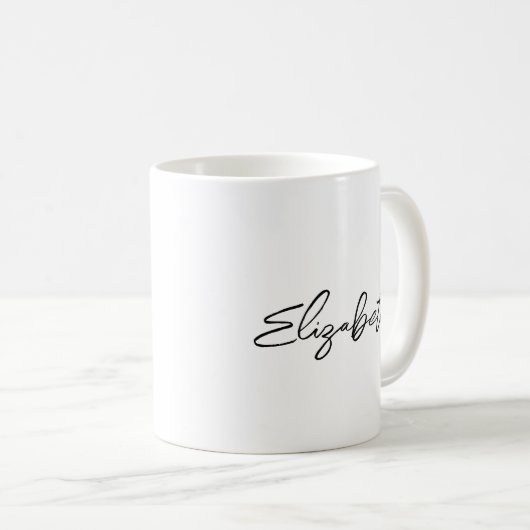 Mug Boutons de café Élégant votre nom de script Modèle (Devant droit)