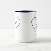 Mug Boutons de nom personnalisé Simple Heart (Centre)