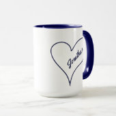 Mug Boutons de nom personnalisé Simple Heart (Devant droit)