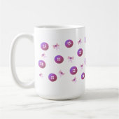 Mug Boutons et vaches violets et roses (Gauche)