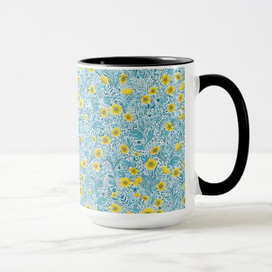 Mug Boutons jaunes, bleus et blancs (Droite)