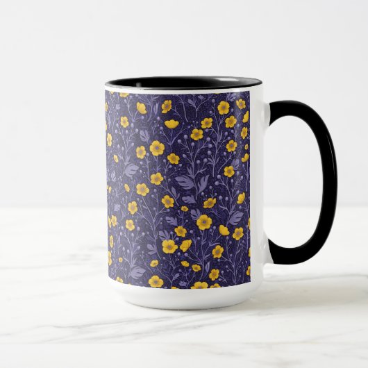 Mug Boutons jaunes et violets (Droite)