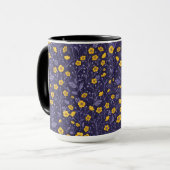 Mug Boutons jaunes et violets (Devant gauche)