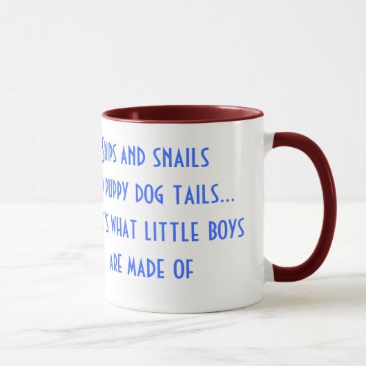 Mug Bouts et escargots et queues de chiot masculines (Droite)