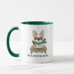 Mug Bouvier français Auteur Mignon Écrivain Vert foncé