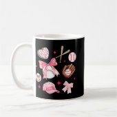 Mug Bow Baseball Maman Pink Bow Fête des mères Filles (Gauche)