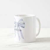 Mug Bow blanc violet chic (Devant droit)