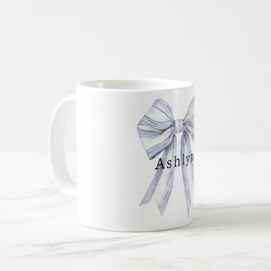 Mug Bow blanc violet chic (Devant gauche)