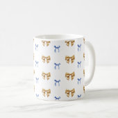 Mug Bow Coquette Bleu et Or (Devant droit)