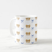 Mug Bow Coquette Bleu et Or (Devant gauche)