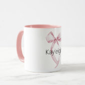 Mug Bow fille rose blanche (Devant gauche)