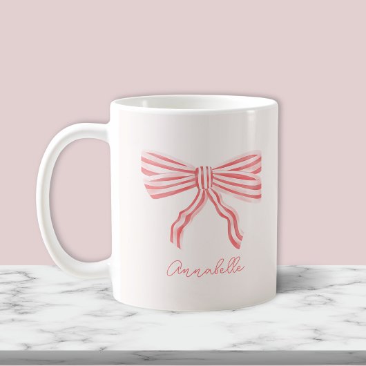 Mug Bow rose et prénom
