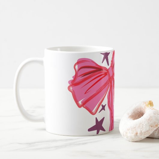Mug Bow rose "Sweet Dreams" Typographie de Parties sci (Avec donut)
