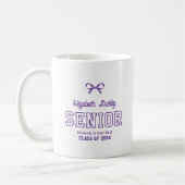 Mug Bow Senior Custom Année Script Diplômé Collège (Gauche)