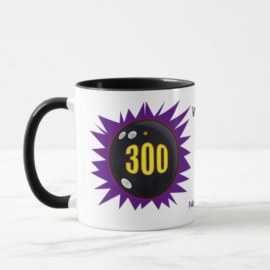 Mug Bowling 300 Personnalisé, Bowling Ball Thème, (Gauche)