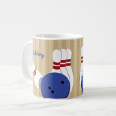Mug Bowling Ball et Pins Personnalisé (Devant gauche)