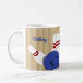 Mug Bowling Ball et Pins Personnalisé (Gauche)