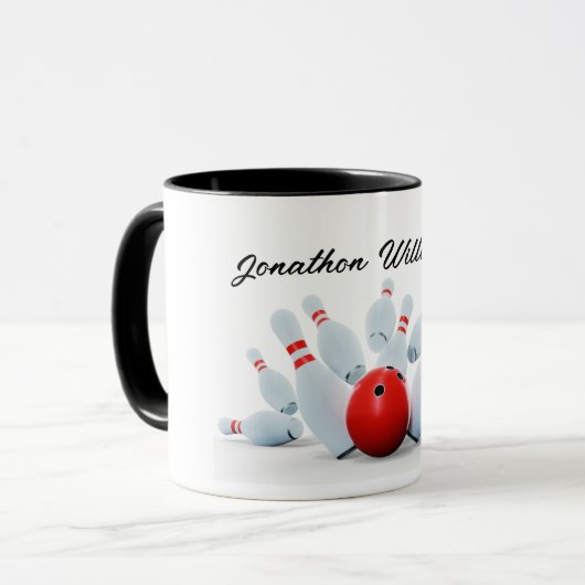 Mug Bowling - Boule et Quilles - un coup de strike ! (Devant gauche)