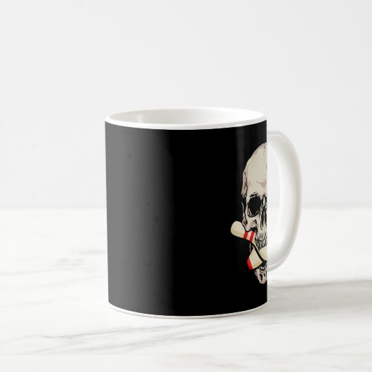 Mug Bowling Pins Retro Skull Skeleton Head Bowling Bal (Devant droit)