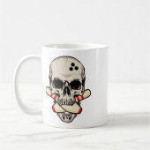 Mug Bowling Pins Retro Skull Skeleton Head Bowling Ll (Gauche)