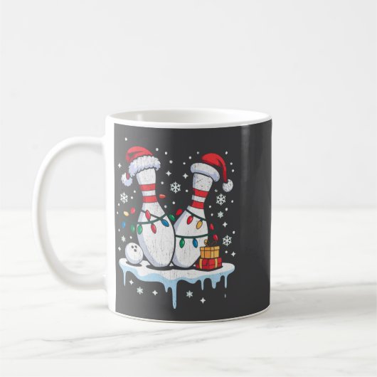 Mug Bowling Santa Hat Funny Christmas Long Sleeve  (Gauche)