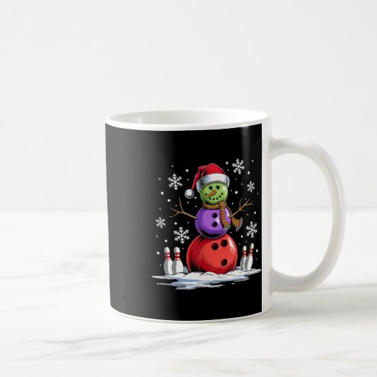 Mug Bowling Snowman Bowling Joueur Santa Hat Noël (Droite)