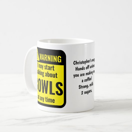 Mug Bowls Funny Personalized Warning (Devant gauche)