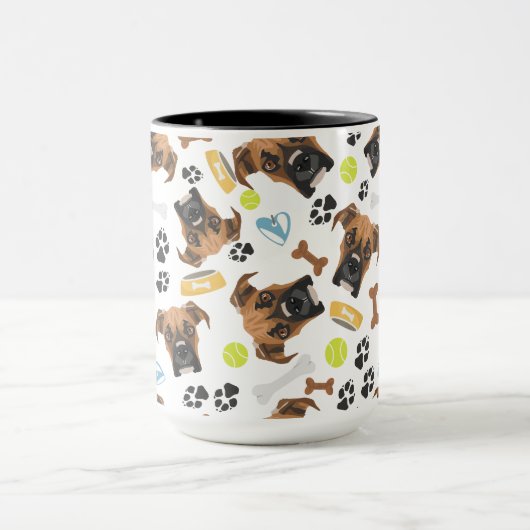 Mug Boxe de chien souriant (Centre)