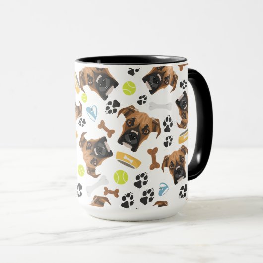 Mug Boxe de chien souriant (Devant droit)