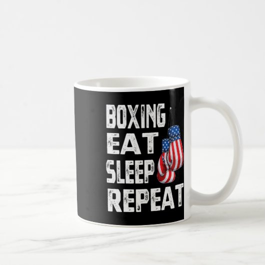 Mug Boxe Manger Dormir Répéter Gym Boxeur Kickboxing M (Droite)