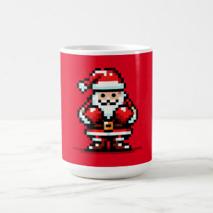 Mug Boxe Père Noël - Retro Pixel Conception de Noël
