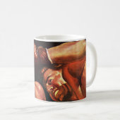 Mug Boxe sportive vintage, boxeurs frappant combat (Devant droit)