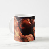 Mug Boxe sportive vintage, boxeurs frappant combat (Devant gauche)