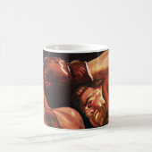 Mug Boxe sportive vintage, boxeurs frappant combat (Centre)