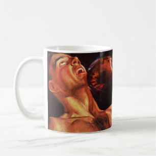 Mug Boxe sportive vintage, boxeurs frappant combat