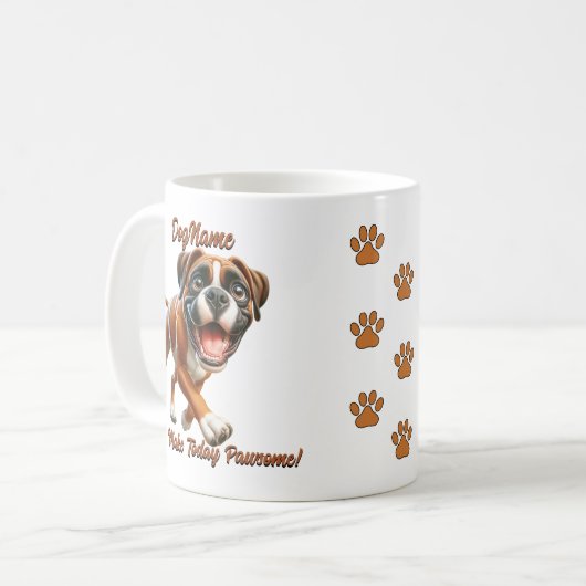 Mug Boxer - Ajouter le nom du chien, modifier le texte (Devant gauche)