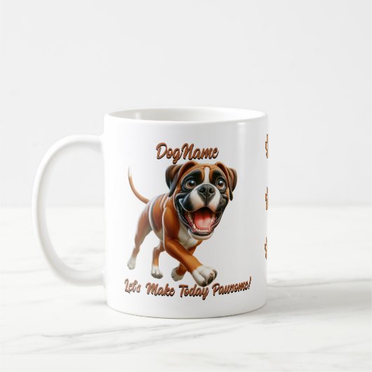 Mug Boxer - Ajouter le nom du chien, modifier le texte (Gauche)