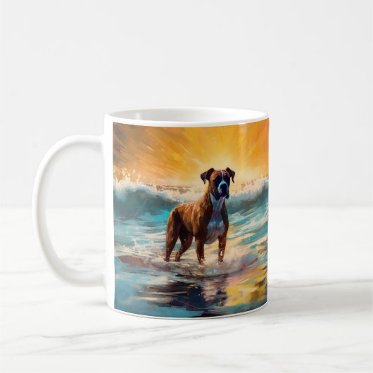 Mug Boxer Beach Surfing Peinture (Gauche)