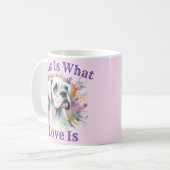 Mug Boxer Chien C'Est Ce Que L'Amour Est (Devant gauche)