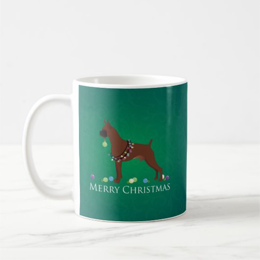Mug Boxer Chien Joyeux Noël Design (Gauche)