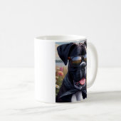 Mug Boxer Chien Mignon avec Lunettes de Soleil (Devant droit)